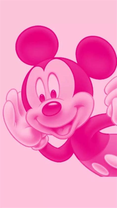 A Pink Mickey Mouse Cartoon Character Pointing At Something