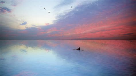 Wallpaper Sunset Sea Reflection Sky Beach Sunrise Evening