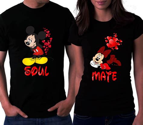 Couple Love T-Shirts Disney T-Shirts Valentine's Day Shirts Soul Mate Shirt Love T-Shirts Mickey 