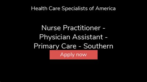 Apply To Nurse Practitioner Physician Assistant Primary Care