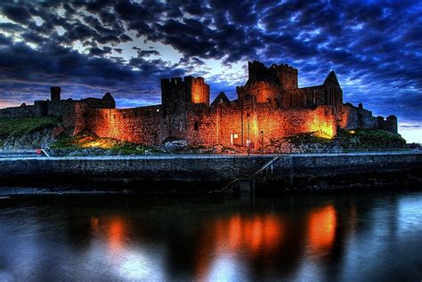 Peel Castle Reflections Isle Of Man Isle Of Man Places To Travel