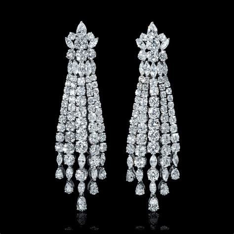 Ct Diamond K White Gold Chandelier Earrings