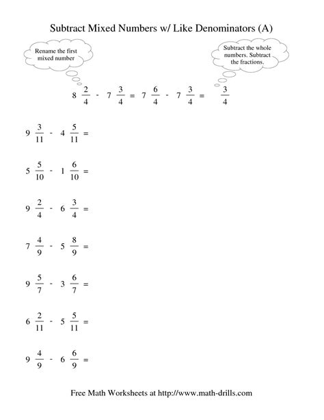 Worksheet for adding fractions with denominators that are different; Adding Mixed Fractions With Different Denominators Worksheets | Worksheets Free Download
