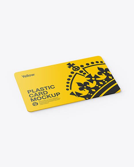 Create a professional design of your credit card with this free credit card mockup. Plastic Card Mockup in Stationery Mockups on Yellow Images ...