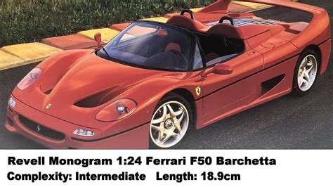 Now he's getting the chance to grab the keys and take a spin in a trio of those prancing horses, with a 24 hour video marathon driving three of the finest from ferrari — the f40. Revell Monogram 1:24 Ferrari F50 Barchetta Kit Review - YouTube