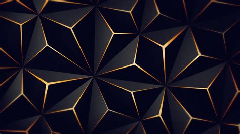 Triangle Solid Black Gold 4k Hd Abstract Wallpapers Hd Wallpapers