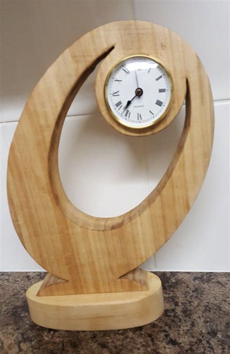 Hand Crafted Wooden Mantel Clock Made From Poplar By