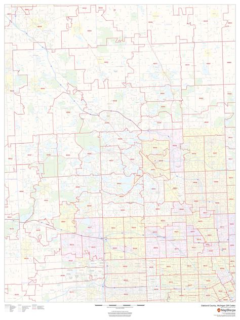 oakland county michigan zip codes by mapsherpa the map shop