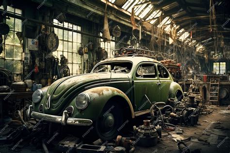 Premium AI Image | Repair of old retro car