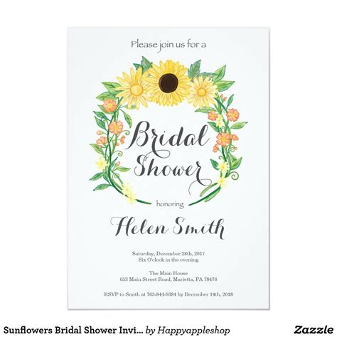 Sunflowers Bridal Shower Invitation