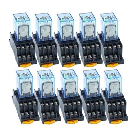 10pc My4nj 14pin 4dpdt Electronic Mini Electromagnetic Relay 5a Coil