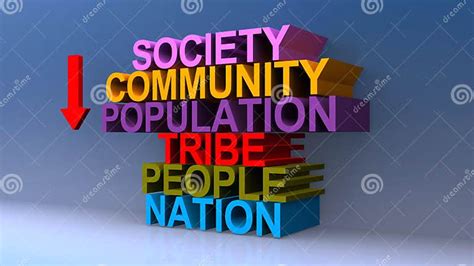Society Community Population Tribe People Nation On Blue Stock