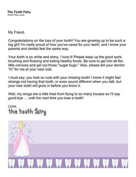 Printable Tooth Fairy Letter Pdf 2023 Calendar Printable