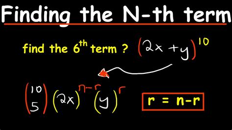 How To Find The N Th Term Of A Binomial Expansion Youtube