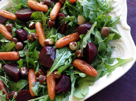 Shoot And Eat Roasted Beetroot Baby Carrots And Hazelnut Salad