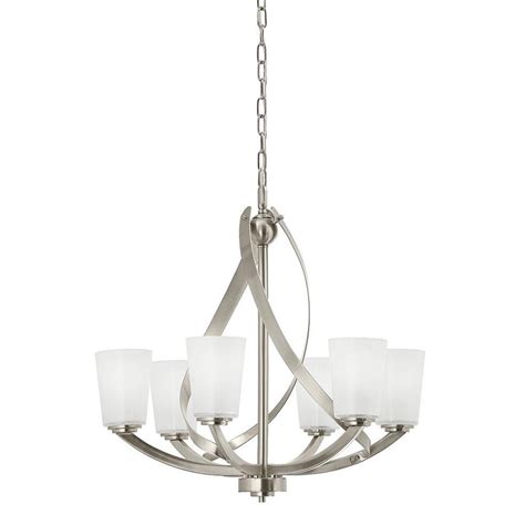 Kichler Layla 6 Light Brushed Nickel Transitional Dry Rated Chandelier
