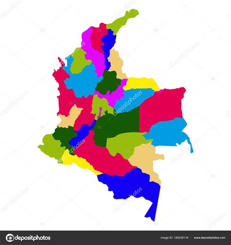 Ilustracion De Mapa Politico De Colombia Y Mas Vectores Libres De Images