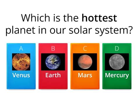 The Planets In Our Solar System Quiz اختبار تنافسي