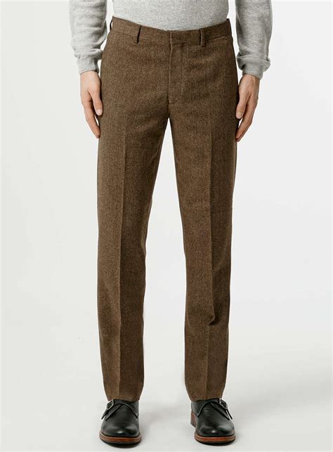 Brown Wool Blend Slim Fit Suit Pants Mens Pants Clothing Slim