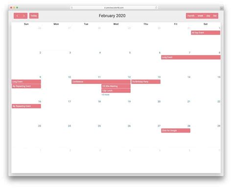 41 Html Calendar Designs To Easily Organize Goals And Events 2021