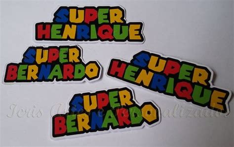 Aplique Fonte Super Mário Personalizada Festa De Super Mario Festa