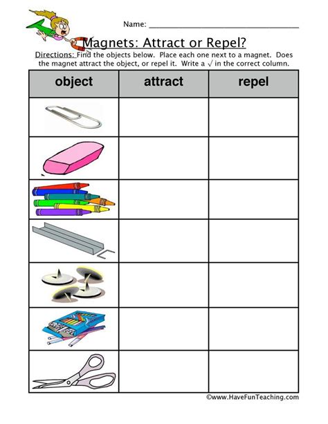 Classroom Objects Magnet Attraction Worksheet Have Fun Teaching