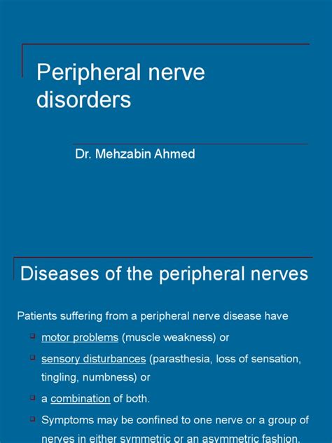 Peripheral Nerve Disorders Peripheral Neuropathy Nerve