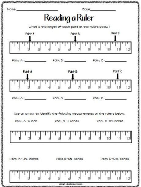 Reading A Ruler Worksheet Answers