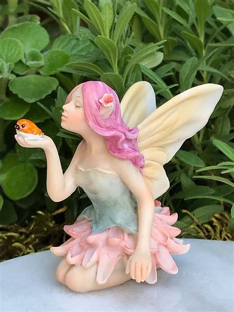 Mini Flower Fairy With Bird Fairy Garden Miniature Fairy Garden