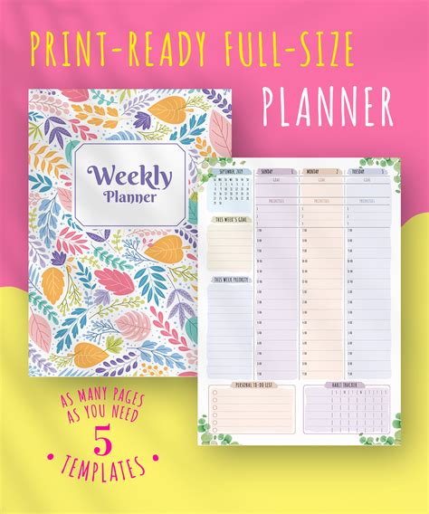 Download Printable Weekly Planner Floral Style Pdf