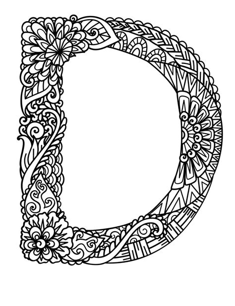 Mandala Alphabet Coloring Pages Alphabet For Kids To Color Etsy Canada