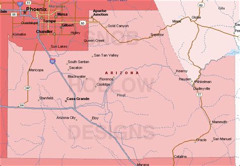 Pinal County Arizona Color Map Arizona Map Map Arizona