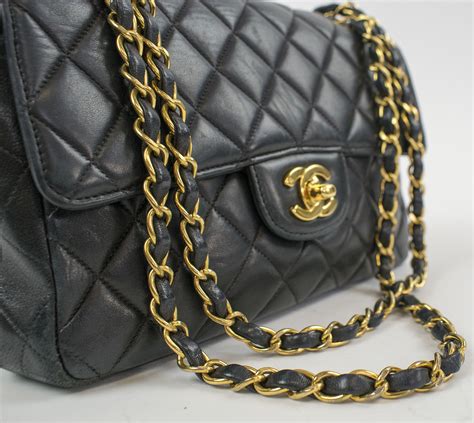 Chanel Double Sided Classic Flap Handbag Black Quilted Leather With