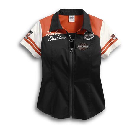 Women S Classic Colorblock Zip Front Shirt Harley Davidson Usa