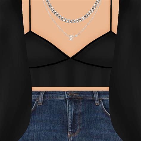 Aesthetic Simple Top And Necklace In 2021 Roblox T Shirt Cute Black