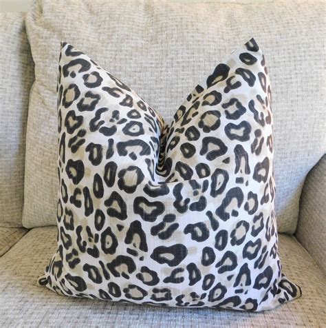 Black Tan Beige Ivory Animal Print Pillow Cover Black Leopard Etsy