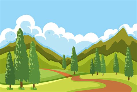 A Flat Mountain Road Landscape Download Free Vectors