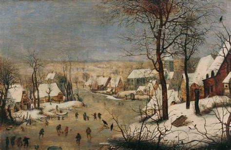 Albert Bierstadt Museum Winter Landscape With Ice Skaters And A Bird