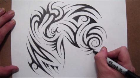 Drawing A Tribal Half Sleeve And Chest Piece Tattoo Design