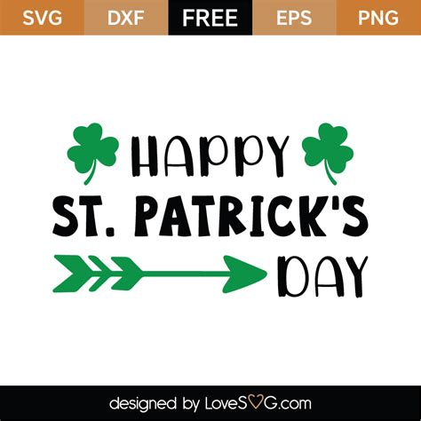 Free Happy St Patricks Day Svg Cut File