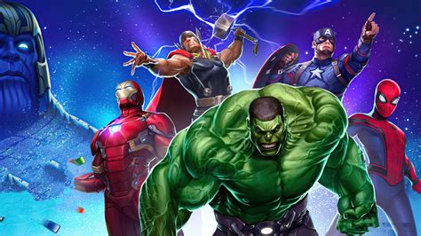 Desktop Wallpaper Marvel Puzzle Quest Video Game 2020 Hulk Avengers