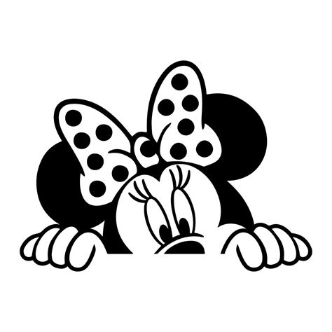 Minnie Peeking Svg Free Disney Svg Minnie Mouse Svg Instant Download