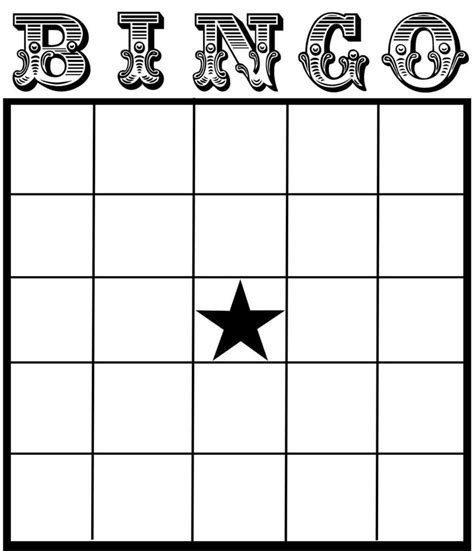 Printable Blank Bingo Cards 5x5