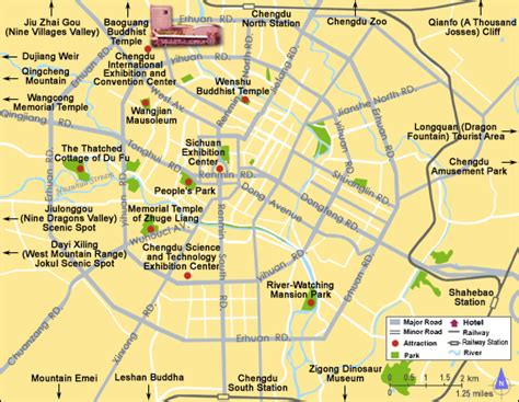 Chengdu Attraction Map Chengdu Maps China Tour Advisors