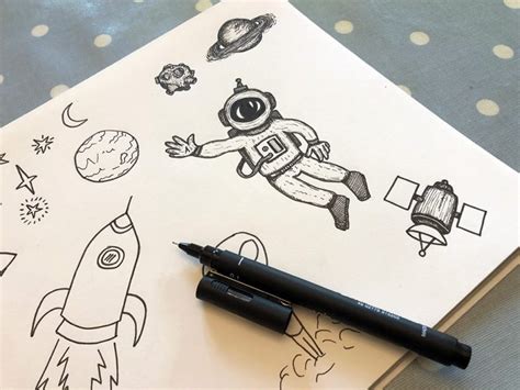 Free Hand Drawn Space Doodles Tidy Design