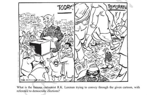 what is the famous cartoonist r k laxman trying to convey through the given cartoon with