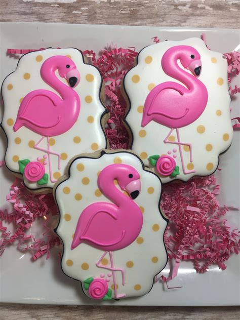 Flamingo Decorated Sugar Cookies Flamingo Party Favors Etsy