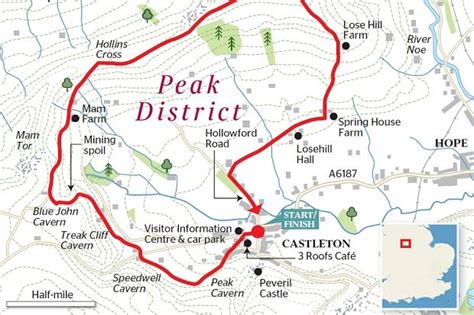 Map of derbyshire area and surroundings england. Times Walks: Castleton and Lose Hill, Peak District ...