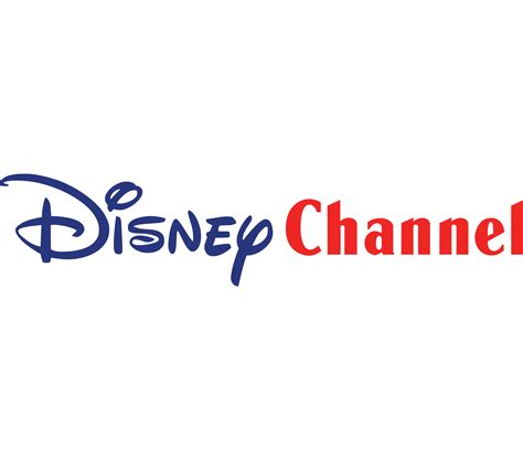 The Disney Channel Logo Is Shown In Red And Blue On A White Background
