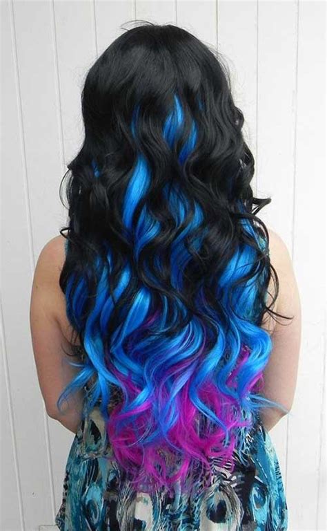 Qualitylong straight black to purple ombre hair wigs with bangs synthetic wigs gluless heat resistant wigs for black woman. 20 Best Long Hairstyles for Curly Hair | Hairstyles and ...